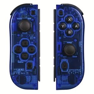 Transparent Blue Wireless Joy Con Controllers Set For Nintendo Switch